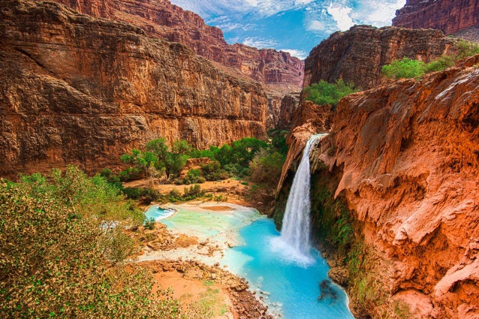 Havasu Falls, waterfalls in the Grand Canyon, Arizona