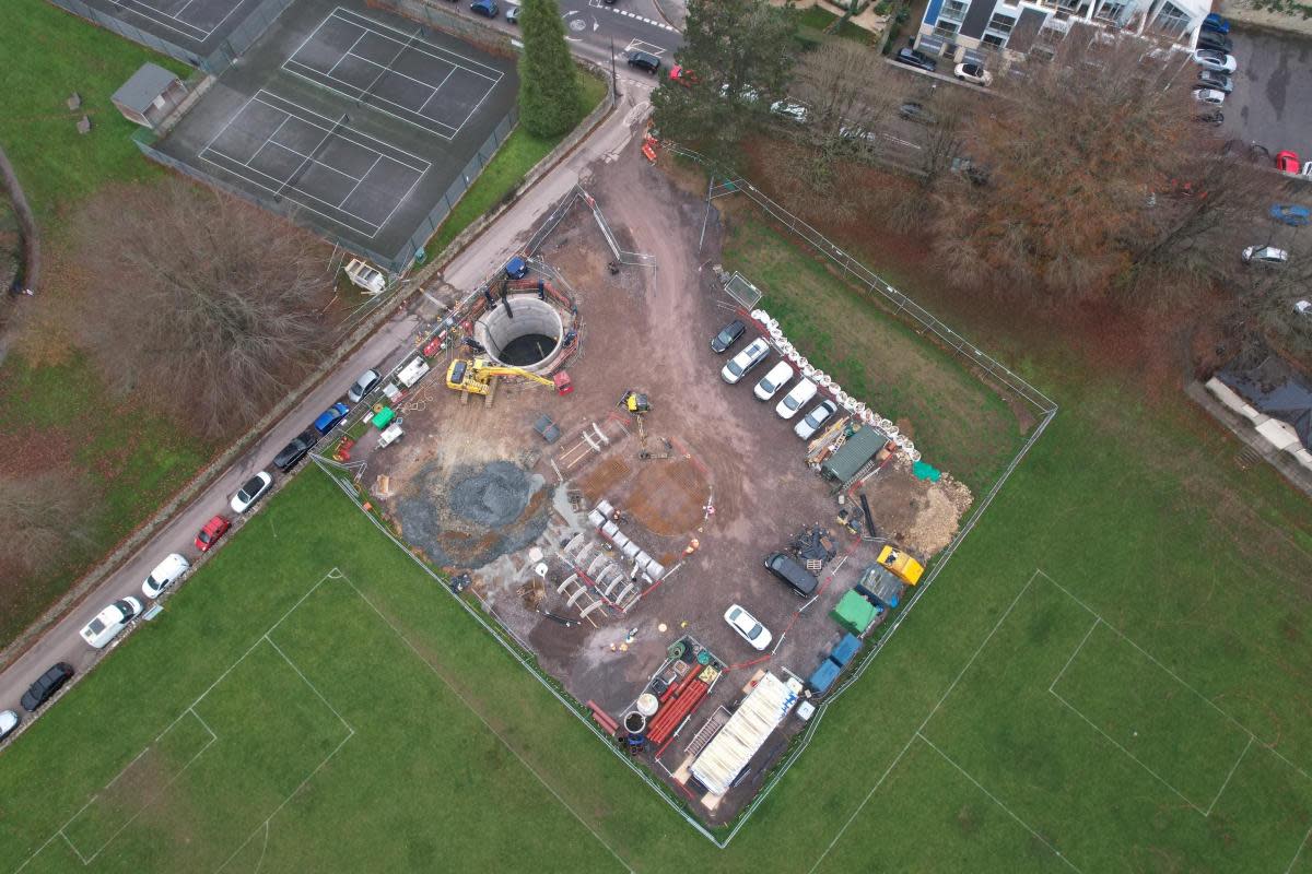 The new 160,000-litre storage tank under Victory Field has been installed over the past seven months. <i>(Image: Wessex Water)</i>