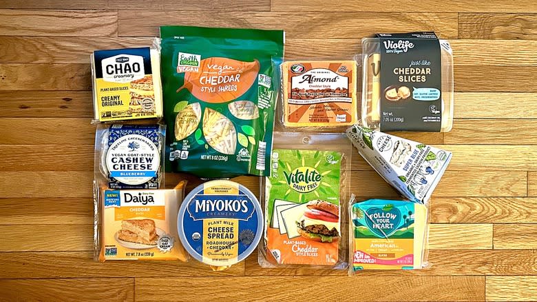 Assorted non-dairy cheese packages