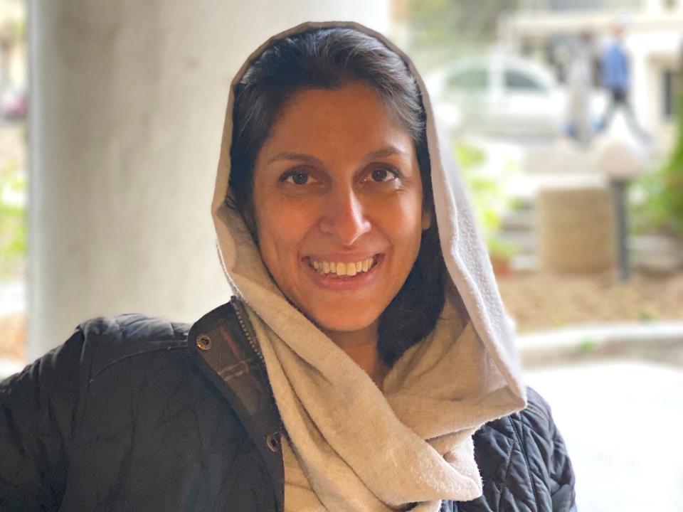 British-Iranian aid worker, Nazanin Zaghari-Ratcliffe, poses for a photo after she was released from house arrest in Tehran (Zaghari family via Reuters)