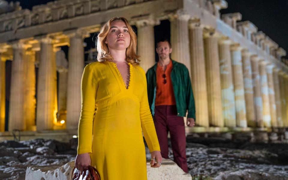 Florence Pugh and Alexander Skarsgård as Charlie and Becker in The Little Drummer Girl  - © 2018 The Little Drummer Girl Distribution Limited. All rights reserved.