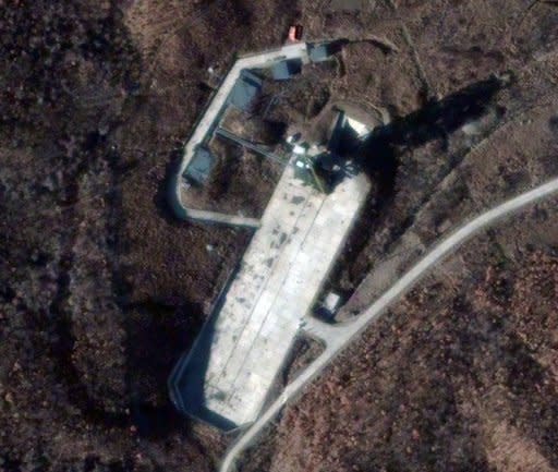 A DigitalGlobe image of the North Korean Sohae Launch Facility on November 26, 2012, shows an increase in activity. South Korea's top nuclear envoy left for China Thursday for talks on North Korea, shadowed by signs that Pyongyang is preparing an imminent long-range missile test