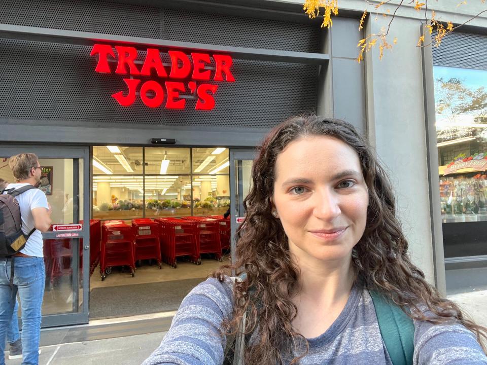 Talia Lakritz outside Trader Joe's.