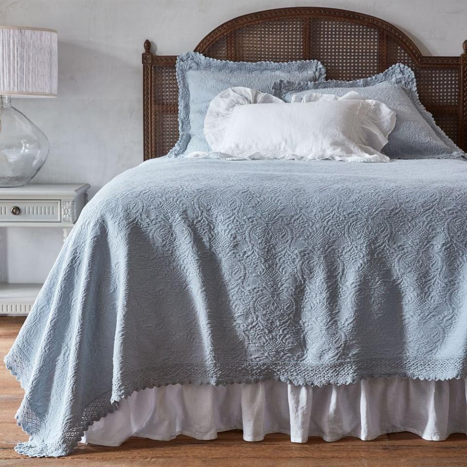 <p><a href="https://www.greenrow.com/products/matelasse-crochet-trim-bedding-coverlet/?pkey=cbedlinens" rel="nofollow noopener" target="_blank" data-ylk="slk:Shop Now;elm:context_link;itc:0;sec:content-canvas" class="link ">Shop Now</a></p><p>Matelasse Crochet Trim Coverlet</p><p>$229.00</p><p>greenrow.com</p>