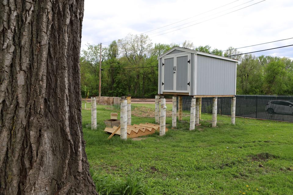 IronFox Farm, a nonprofit urban farm in Sioux Falls, sits in a floodplain. In collaboration with students and faculty from Southeast Technical College, the owners of IronFox raised the tool shed about 5 feet on May 23 to be above the floodplain level.