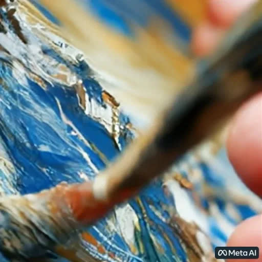<div class="inline-image__caption"><p>Prompt: An artists brush painting on a canvas close up.</p></div> <div class="inline-image__credit">Meta</div>