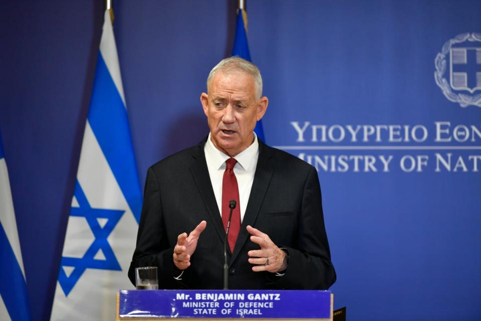Israeli minister Benny Gantz is a former general and and a domestic political rival of Israeli Prime Minister Benjamin Netanyahu (Copyright 2022 The Associated Press. All rights reserved.)