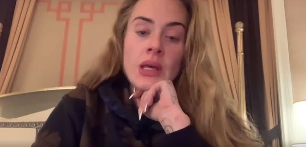 Adele broke down in tears as she announced the postponement   (AdeleInstagram)