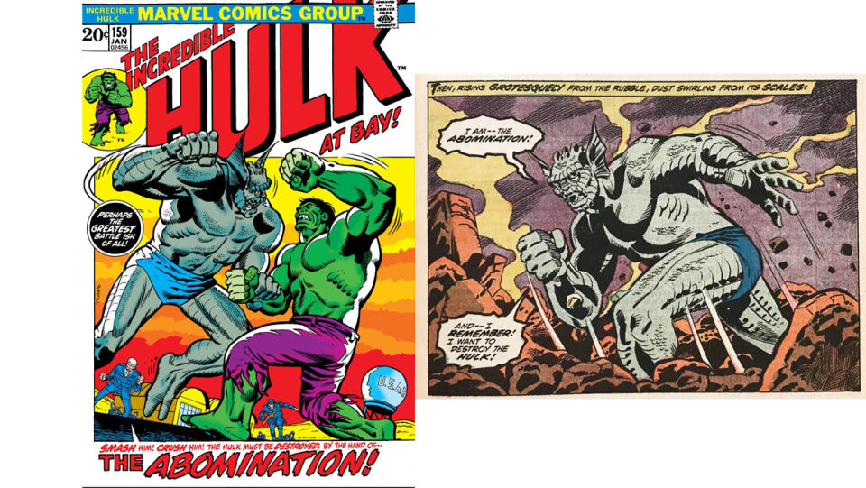 The Abomination's early appearances in Marvel's Hulk comics.