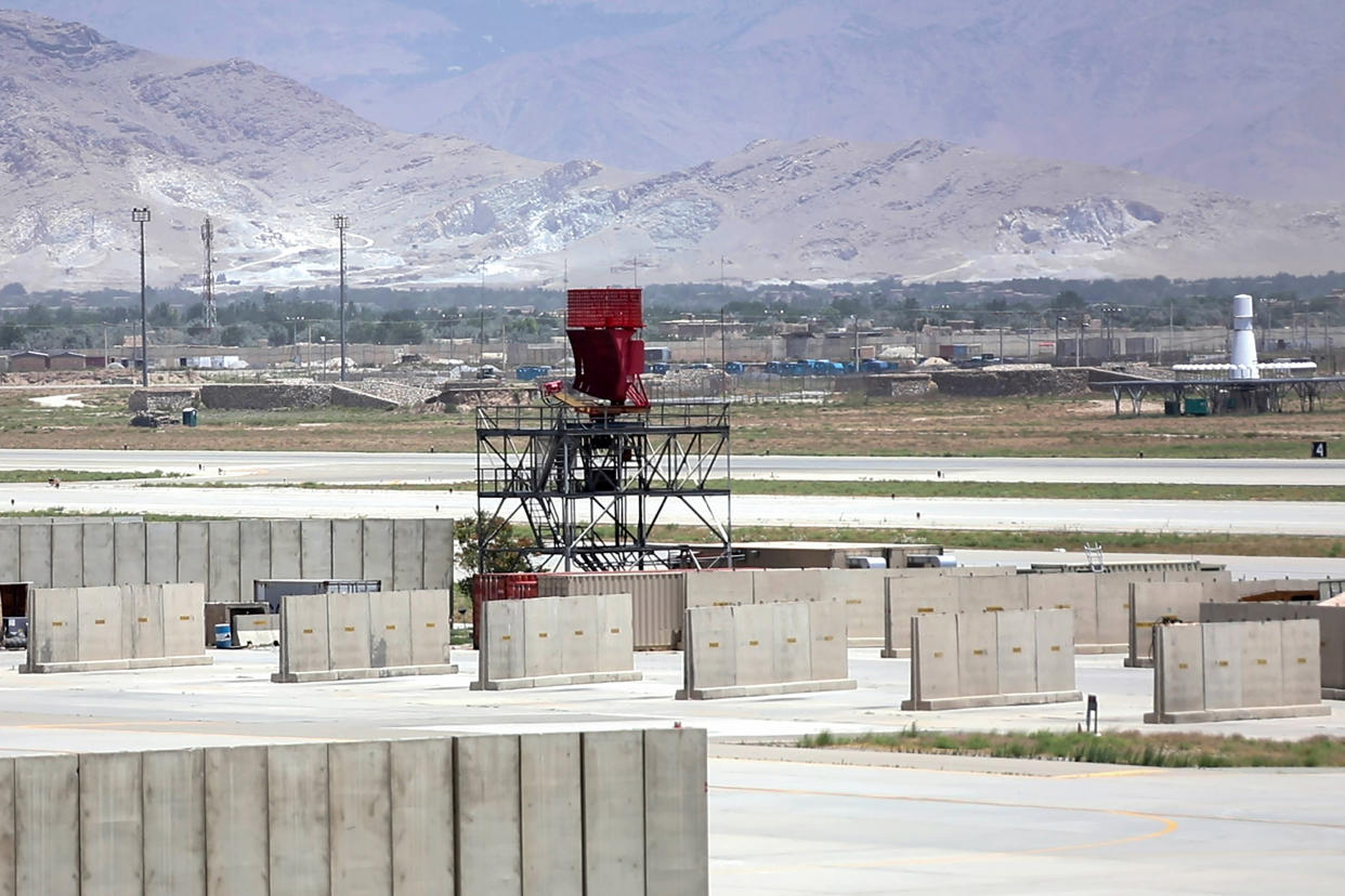 Bagram Airfield base after all U.S. and NATO forces evacuated in Parwan province, eastern Afghanistan on Thursday on July 8, 2021. (Ezatullah Alidost/UPI/Shutterstock) 