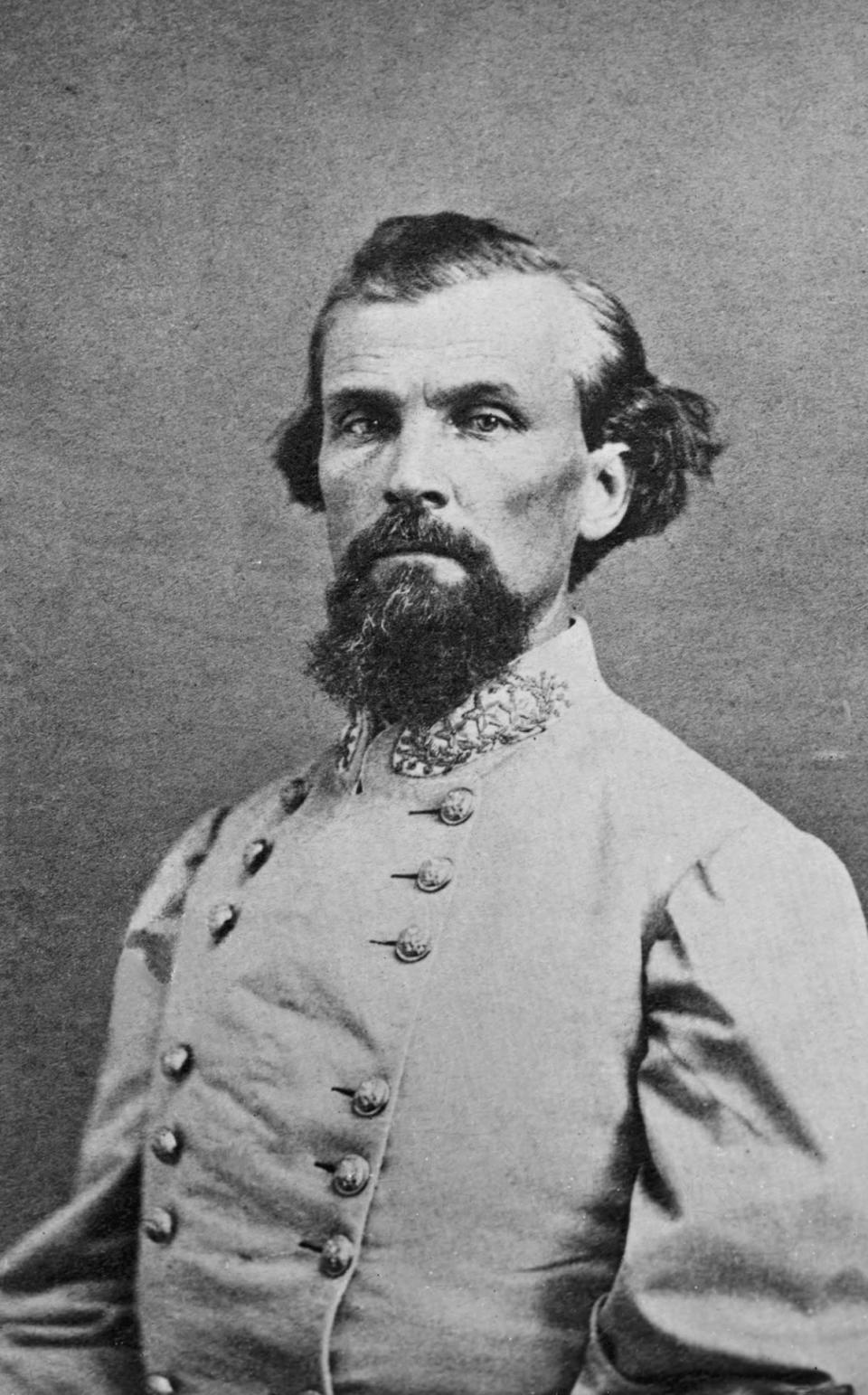 <p>Confederate Major General, Nathan Bedford Forrest, (1821-1877). He was the founder of the Ku Klux Klan, and leader from 1866-1869. Undated photograph. (Getty Images) </p>