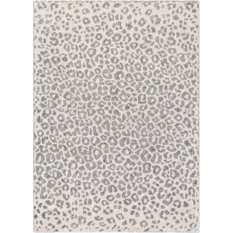 5)  Animal Print Charcoal/Gray Area Rug