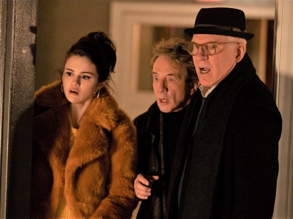 Selena Gomez, Martin Short, and Steve Martin on Hulu's "Only Murders in the Building."