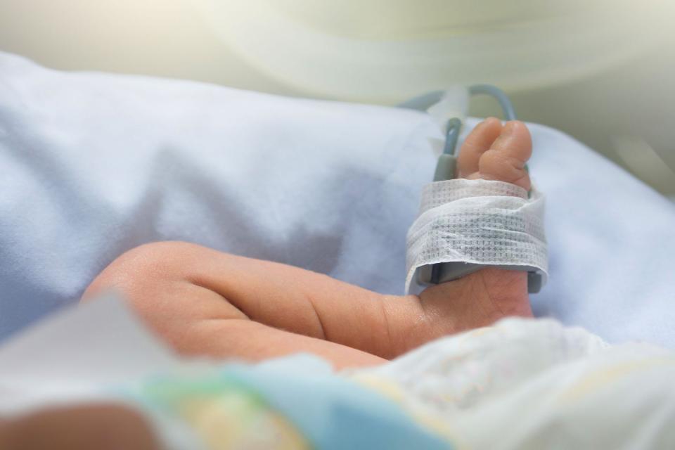 Gety Images Stock image of a baby in a hospital