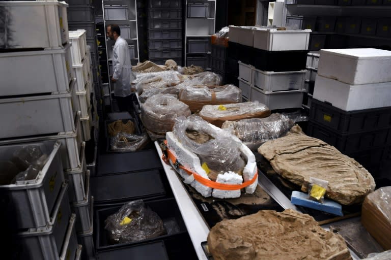 Archeological findings stored in a lab at the American School of Archeology in Athens, pictured on July 7, 2017