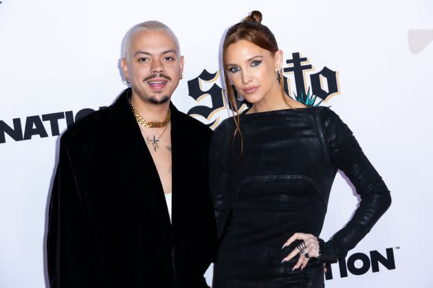 Simpson and her husband, Evan Ross, attend a Grammy party earlier this month.