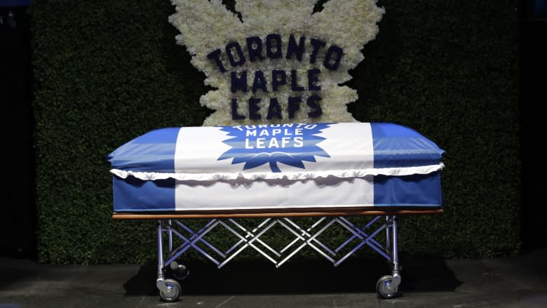 Leafs legend Johnny Bower remembered as tough competitor, 'humble' man at public memorial