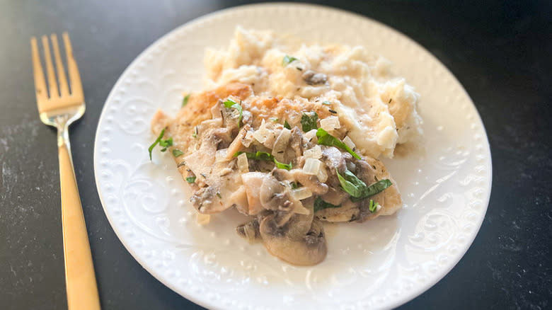 Chicken Marsala and potatoes