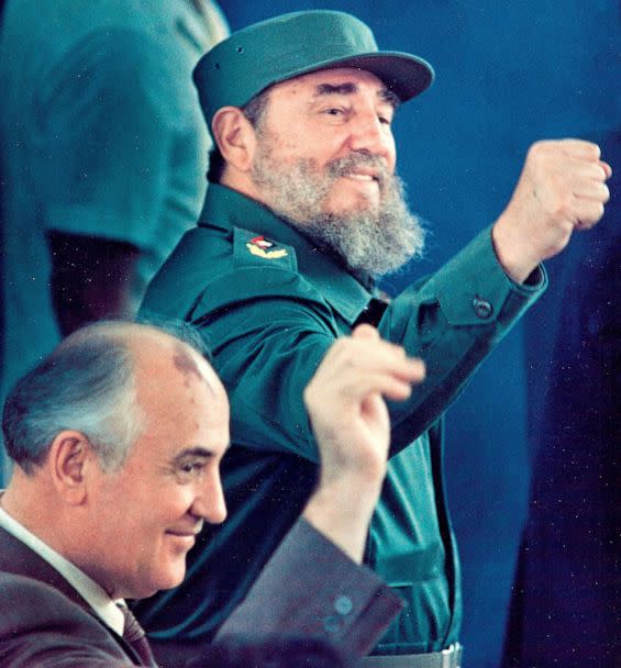 PHOTO: Soviet leader Mikhail Gorbachev and Cuba's President Fidel Castro in Havana, Apr. 3, 1989. (Gary Hershorn/Reuters)