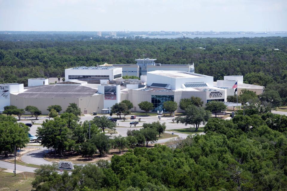 Naval Air Station Pensacola, pictured from the top of the historic lighthouse on the base, remains closed to those without a Department of Defense ID or Veteran Health Identification Card.  A new campaign called "Open Our Museum" is urging the Navy and Department of Defense to re-establish public access to the base.