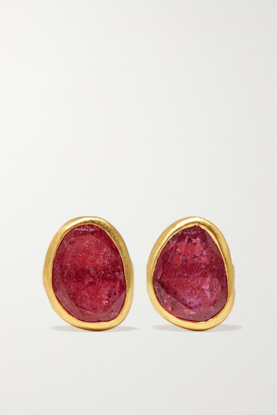 18-karat gold ruby earrings