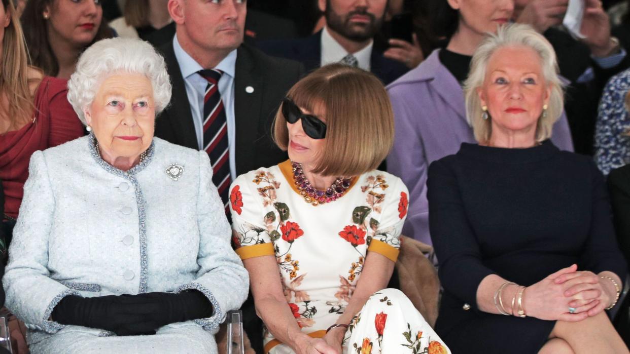 Angela Kelly sat down alongside Anna Wintour and the queen