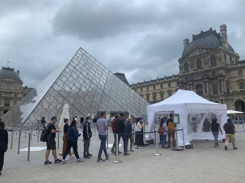 COVID-19 has cut down the crowds typically seen at tourist meccas like the Louvre in Paris this summer.