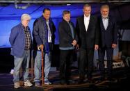 FILE PHOTO: Actors Harrison Ford, Mark Hamill, Billy Dee Williams, filmmaker George Lucas and Walt Disney's Chief Executive Officer Bob Iger at "Star Wars: Galaxy's Edge" at Disneyland Park in Anaheim