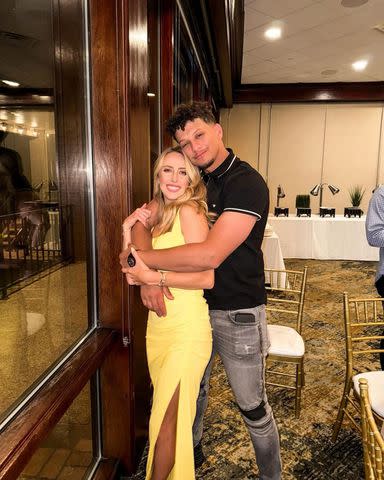 <p>Brittany Mahomes/Instagram</p> Brittany and Patrick Mahomes at a friend's wedding