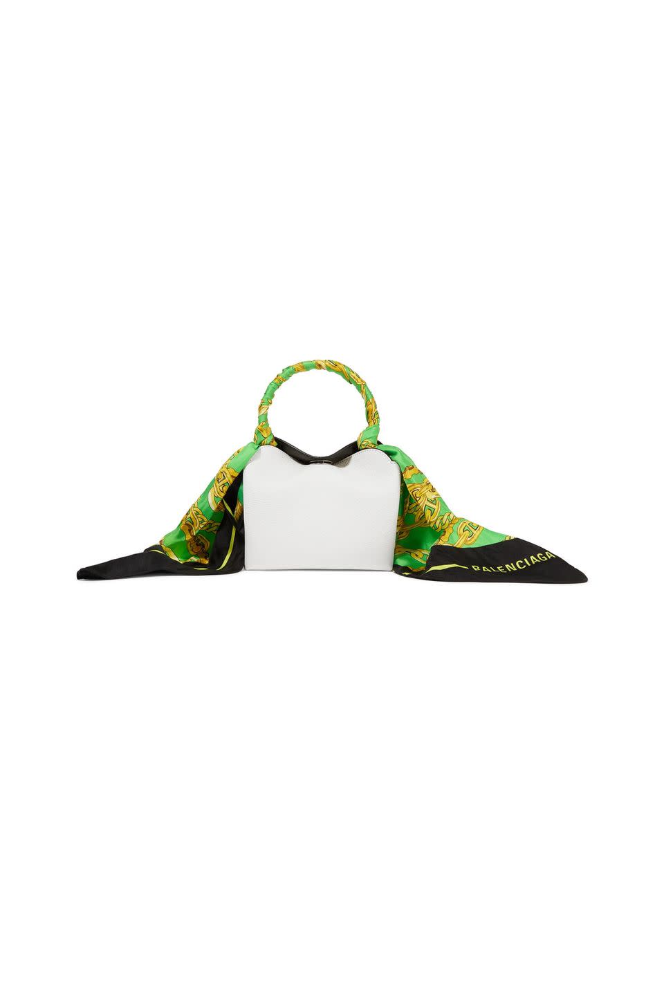 <p>Was - £1,190</p><p>Now - £595</p><p><a class="link " href="https://www.net-a-porter.com/gb/en/product/1142078/balenciaga/flap-scarf-xs-silk-satin-trimmed-leather-tote" rel="nofollow noopener" target="_blank" data-ylk="slk:SHOP NOW;elm:context_link;itc:0;sec:content-canvas">SHOP NOW</a></p>