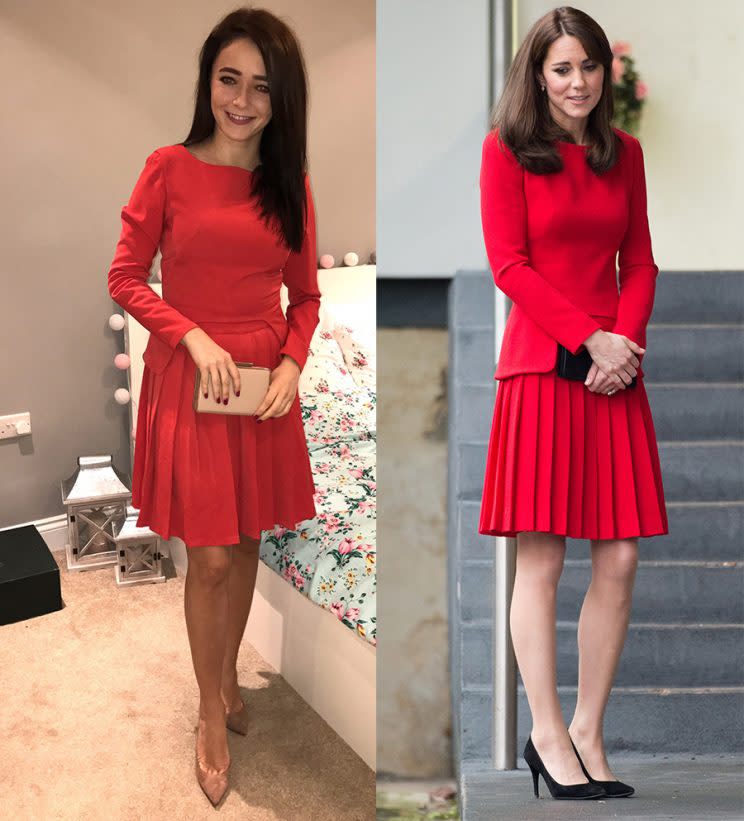 Style blogger Kate Urbanksa replicates many of Kate Middleton's outfits. 