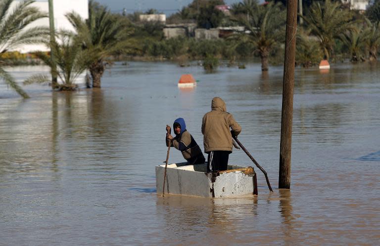 Palestinians blamed flooding in the Palestinian village of al-Mughraqa on Israel deliberately opening "a dam, but experts say there are no dams in the area which control the flow of water into the Gaza Strip