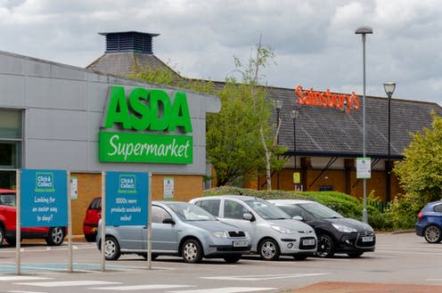 <span class="caption">The two supermarkets will not become one.</span> <span class="attribution"><a class="link " href="https://www.shutterstock.com/image-photo/flint-uk-may-1-2018-asda-1081695164?src=eIrzcUMDvdQTjTtFwY3zuA-1-0" rel="nofollow noopener" target="_blank" data-ylk="slk:John David Photography / Shutterstock.com;elm:context_link;itc:0;sec:content-canvas">John David Photography / Shutterstock.com</a></span>