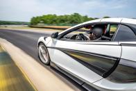 <p>The <a href="https://www.caranddriver.com/mclaren/600lt" rel="nofollow noopener" target="_blank" data-ylk="slk:600LT;elm:context_link;itc:0;sec:content-canvas" class="link ">600LT</a> was a complete missile at VIR this year. Launched by a 592-hp twin-turbo V-8, it <a href="https://www.caranddriver.com/features/a29390106/2020-mclaren-600lt-spider-lightning-lap/" rel="nofollow noopener" target="_blank" data-ylk="slk:reached 146.8-mph just before entering the Climbing Esses;elm:context_link;itc:0;sec:content-canvas" class="link ">reached 146.8-mph just before entering the Climbing Esses</a>. It made it to 165.3 mph on the front straight, narrowly beating last years Porsche 911 GT2 RS Weissach, you know, last years fastest car at Lightning Lap ever. Superb car control with brakes powerful enough to interrupt a politician, the 600LT is pure supercar behind its sports car disguise on paper. </p>
