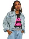 <a href="https://fave.co/2CX5yoU" rel="noopener" target="_blank" data-ylk="slk:BUY HERE;elm:context_link;itc:0;sec:content-canvas" class="link ">BUY HERE</a> Sequin studded crop denim jacket, from KOOVS, for Rs. 2,499