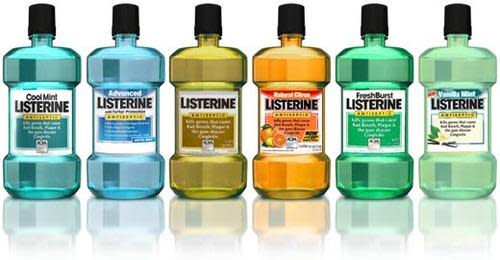 differe varieties of listerine mouthwash