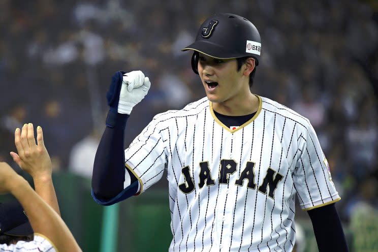 Shohei Otani could miss up to a one month with a hamstring injury. (Getty Images)