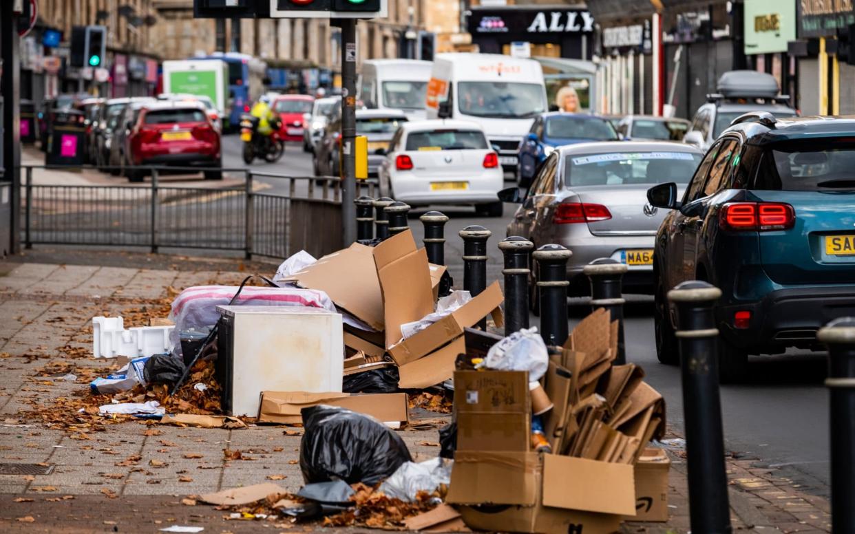 Rubbish and domestic waste on the streets of Glasgow - Stuart Nicol