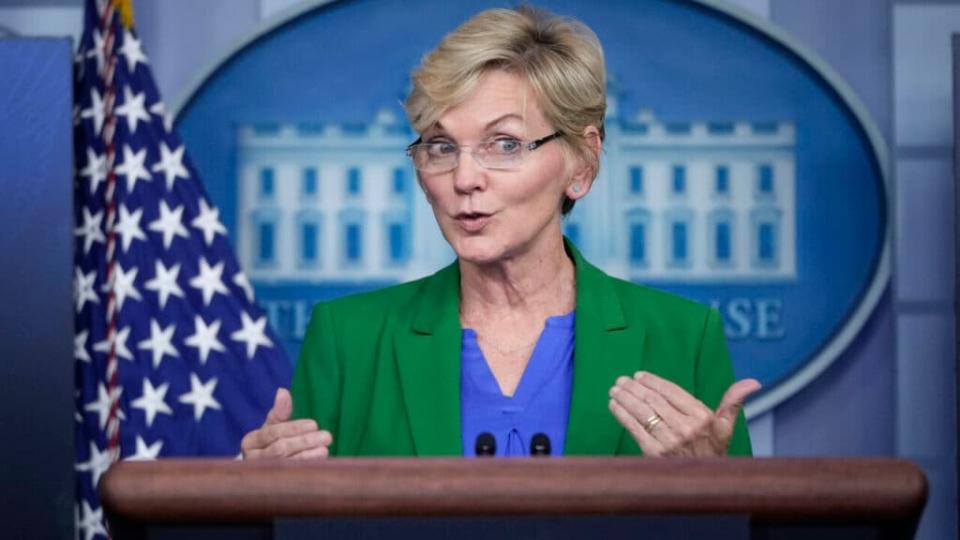 Secretary of Energy Jennifer Granholm briefs reporters on the cyber attack on the Colonial Pipeline and the U.S. response during the daily press briefing at the White House on May 11, 2021 in Washington, DC. (Photo by Drew Angerer/Getty Images)