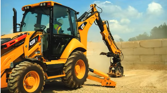 A Caterpillar tractor on a job site.