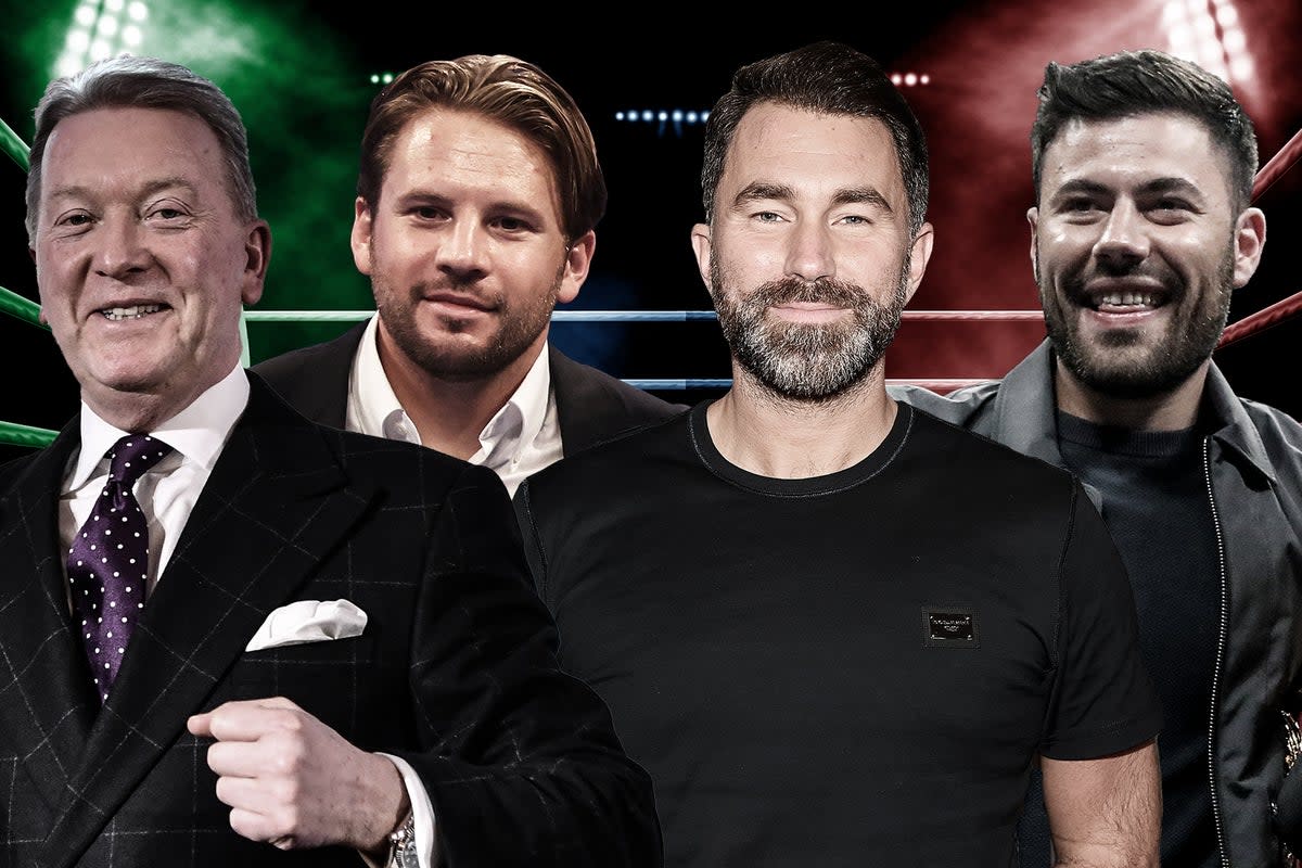 Left to right: Frank Warren, Frank Smith, Eddie Hearn and Ben Shalom (Getty)