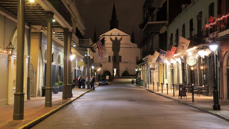 street at night with 