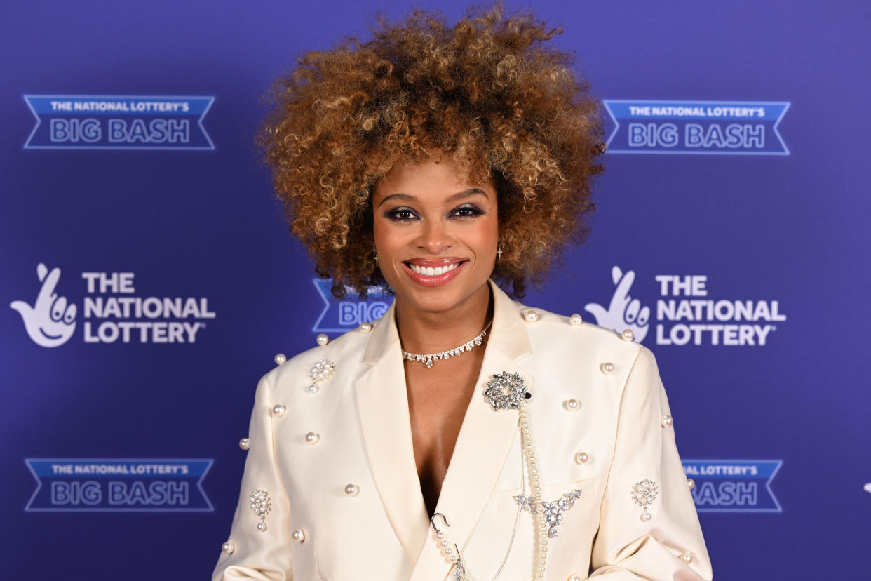LONDON, ENGLAND - DECEMBER 06: Fleur East attends The National Lottery's Big Bash to celebrate 2023 at OVO Arena Wembley on December 06, 2023 in London, England. Coming to ITV1 and ITVX on 31st December  (Photo by Jeff Spicer/Getty Images for The National Lottery)