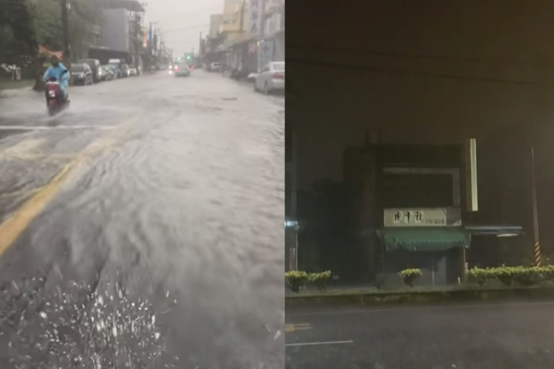 大雷雨造成新竹元多處淹水災情。（圖／翻攝自臉書社團「新竹人新竹事」）