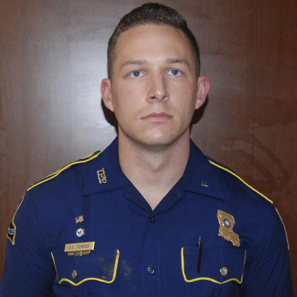 This May 10, 2019 photo provided by the Louisiana State Police shows Trooper Dakota DeMoss, in West Monroe, La., after troopers punched, dragged and stunned Black motorist Ronald Greene during his fatal 2019 arrest. (Louisiana State Police via AP)