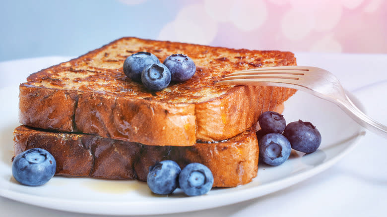 French toast with fresh blueberries