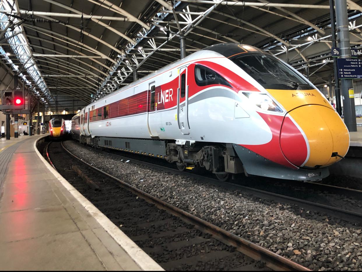 Stop gap: LNER 800 series trains, known as Azuma, at Leeds station (Simon Calder)