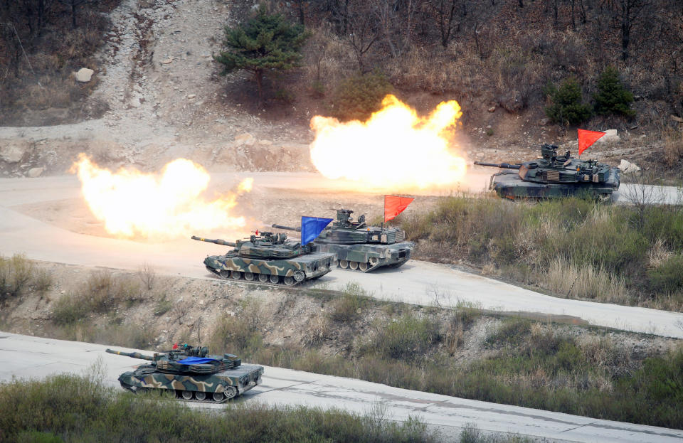 A U.S.-South Korea joint military exercise near the demilitarized zone separating North and South Korea. (Photo: Kim Hong-Ji/Reuters)