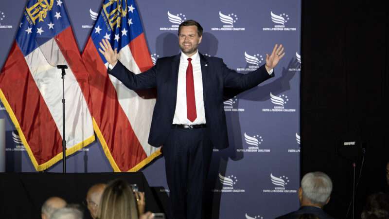 Republican vice presidential candidate J.D. Vance at a Faith and Freedom Coalition dinner near Atlanta