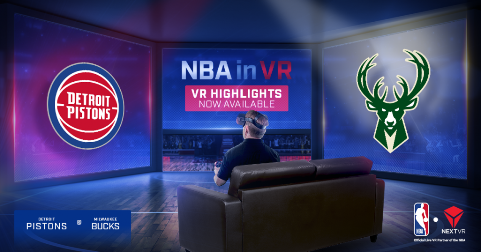 NextVR與美國職業籃球聯盟NBA合作，以VR的方式轉播現場賽事與活動的畫面。圖片來源：NextVR